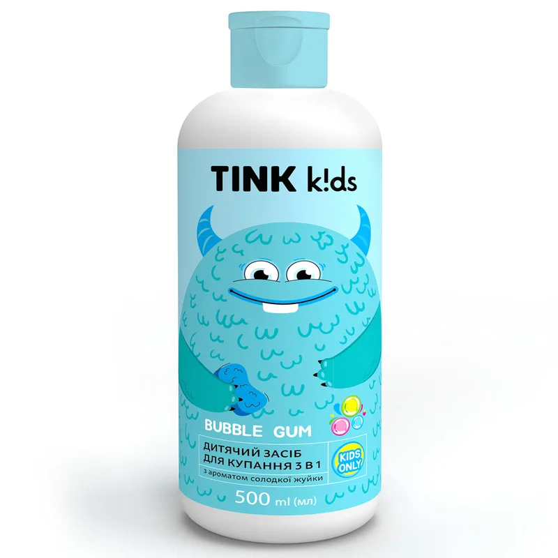 Засіб для купання TINK (Тінк) Kids Bubble Gum 3 в 1 дитячий 500 мл