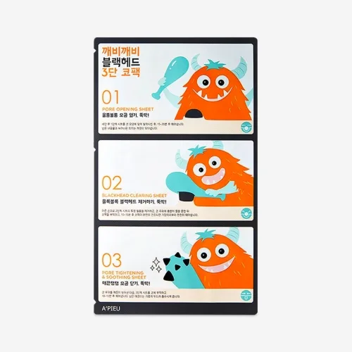 Патчі від чорних цяток на носі A pieu goblin blackhead 3-step nose pack
