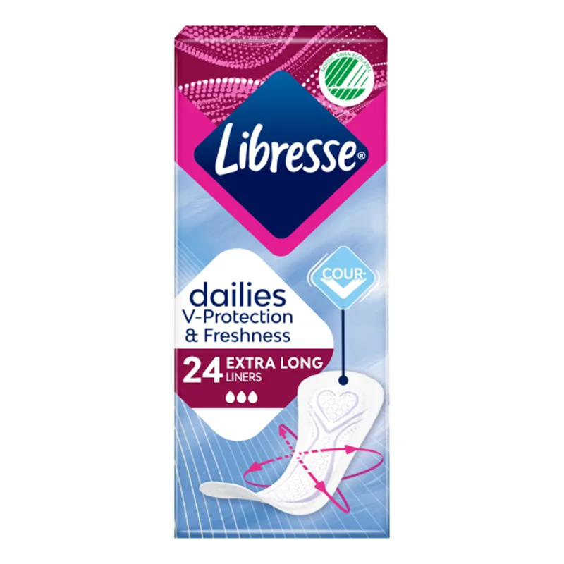 Прокладки щоденні жіночі LIBRESSE (Лібрес) Daily Fresh Extra Long (Дейлі фреш Екстра Лонг) 24 шт