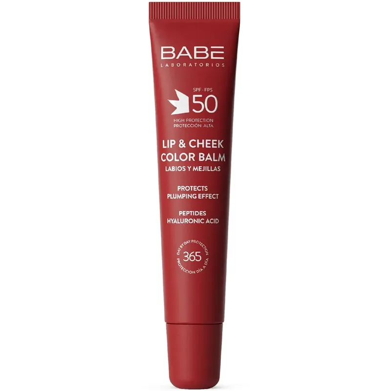 Бальзам-тінт для губ і щік Babe (Бабе) Sun Protection Cherry з гіалуроновою кислотою та пептидами SPF 50 20 мл