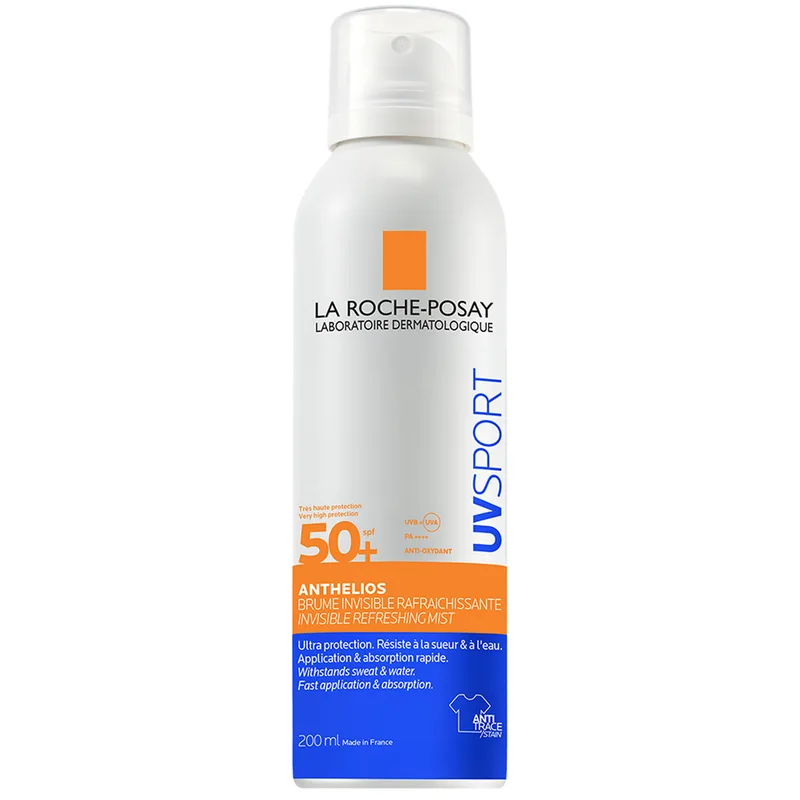 Спрей-міст для обличчя та тіла La Roche-Posay (Ля Рош-Позе) Антеліос UV SPORT сонцезахисний невидимий освіжаючий від UVB та UVA променів SPF50+ 200 мл