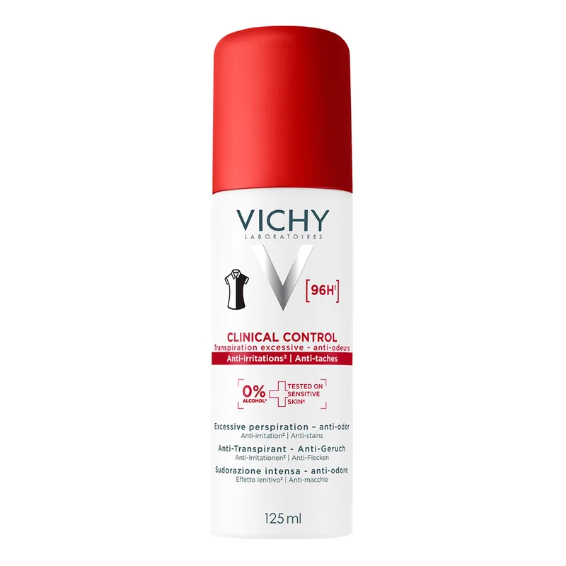Дезодорант-антиперспірант для тіла VICHY (Віши) Клінікал Контроль проти надмірного потовиділення, запаху та плям на одязі 96 годин захисту 125 мл