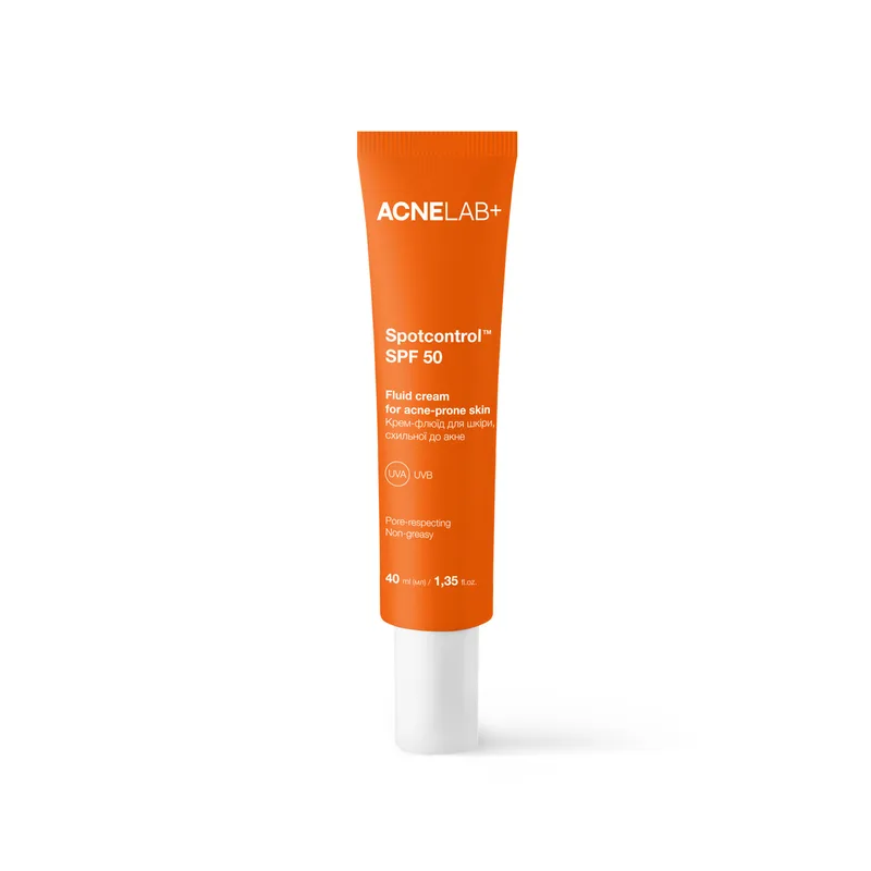 Крем-флюїд для шкіри, схильної до акне ACNELAB+ (Акнелаб+) Spotcontrol SPF 50 Fluid Cream For Acne-Prone Skin 40 мл