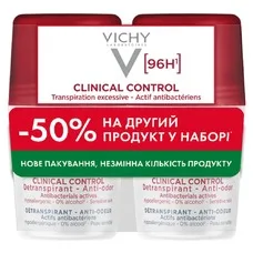 Промо-набір Vichy Клінікал Контрол дезодорант-антиперспірант кульковий 96 год 50мл+50мл 2026