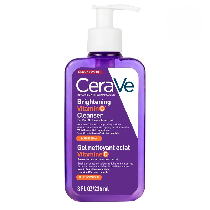 Очищувальний гель CeraVe Hydrating Cleanser з вітаміном С для надання сяяння та вирівнювання тону шкіри обличчя 236 мл (3337875952804)