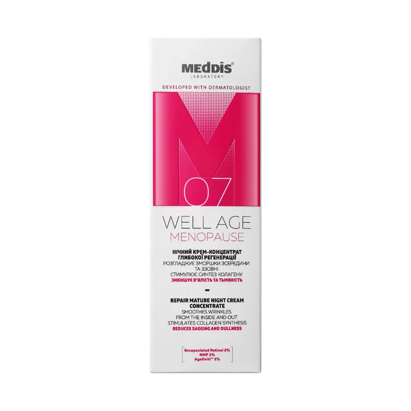 Крем-концентрат для обличчя MEDDIS (Меддіс) Well Age Menopause нічний глибокої регенерації 50 мл