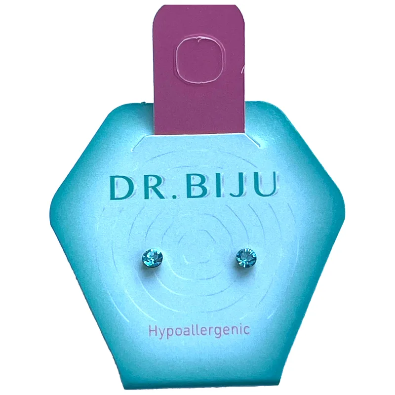 Сережки DR.BIJU (Доктор Бижю) Сіріус 3,3 мм Аква Бохеміка 1 пара