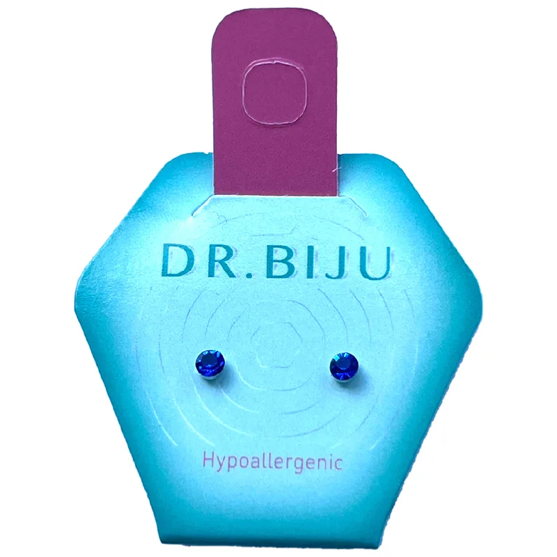 Сережки DR.BIJU (Доктор Бижю) Сіріус 3,3 мм Сапфір 1 пара