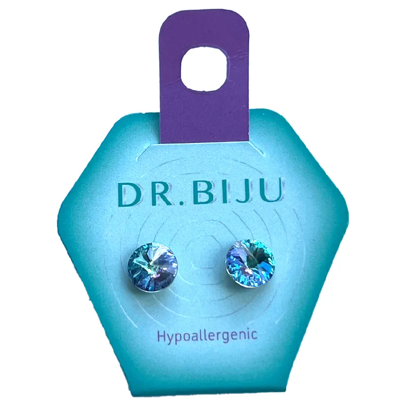 Сережки DR.BIJU (Доктор Бижю) Струмок 8,3 мм Скляний вітраж 1 пара