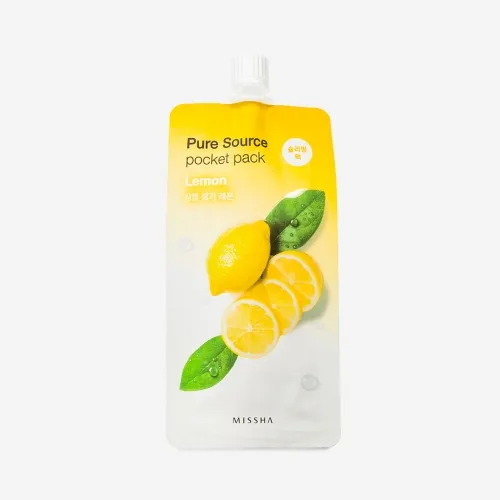Нічна маска для обличчя з лимоном Missha Pure Source Pocket Pack Lemon, 10 мл