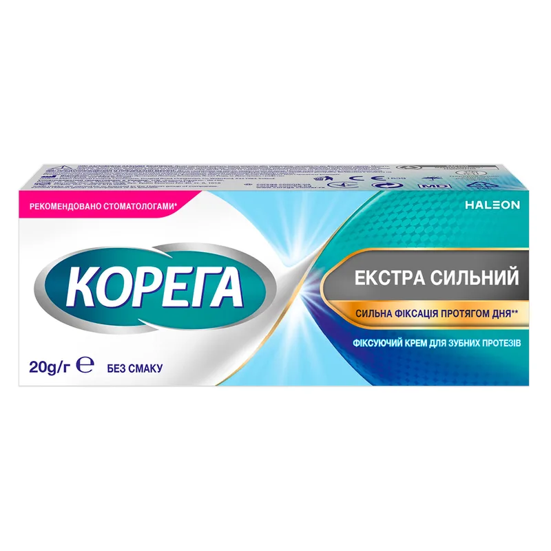 Крем фіксуючий для зубних протезів Корега Екстра сильний Без смаку