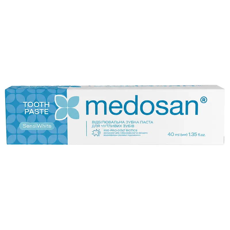 Зубна паста MEDOSAN (Медосан) SensiWhite (Сенсівайт) відбілююча для чутливих зубів 40 мл