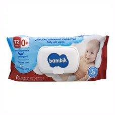 Серветки вологі Bambik дитячі екстракт липи №72 клапан