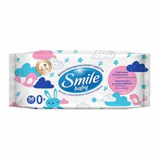 Серветки вологі Smileі Baby з рисовим молочком №56