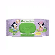 Серветки вологі Smileі Baby Antibacterial клапан №60