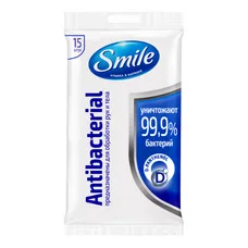 Серветки вологі SMILE Аntibacterial з Д-пантенолом №15
