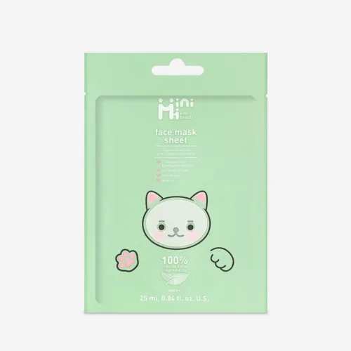 Тканинна маска для обличчя «Оливка» 25 мл MiniMi kids beauty face mask sheet olive