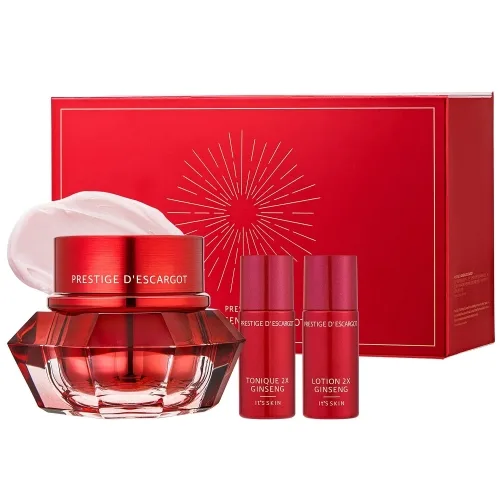 Набір антивікових кремів з екстрактом женьшеню 60мл + 25мл + 25мл It s Skin prestige creme 2x ginseng descargot set