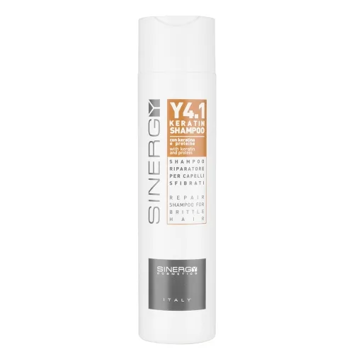 Шампунь для реконструкції пошкодженого волосся з кератином Y4. 250 мл Sinergy shampoo for the reconstruction of damaged hair with keratin Y4.1