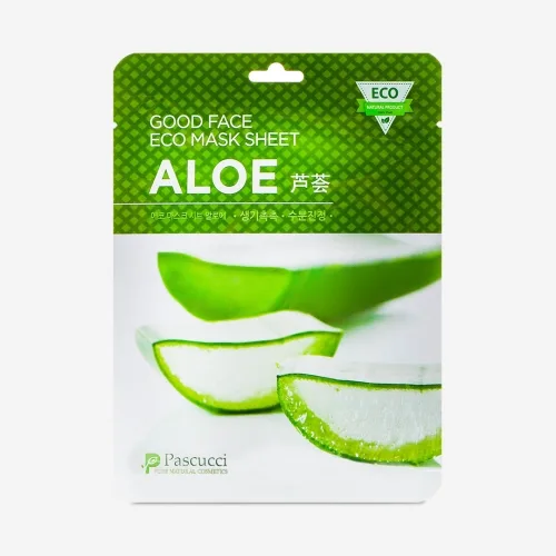 Тканинна маска для обличчя з екстрактом алое вера 23 мл Pascucci Good Face Eco Mask Sheet Aloe