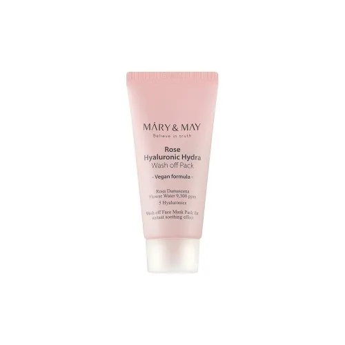Зволожуюча глиняна маска з трояндою Mary&May rose hyaluronic hydra wash off pack