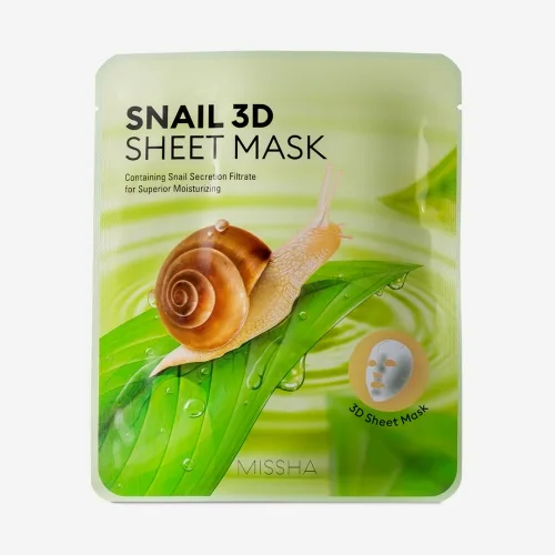 Тканинна маска для обличчя Missha Healing Snail 3D Sheet Mask, 21 г