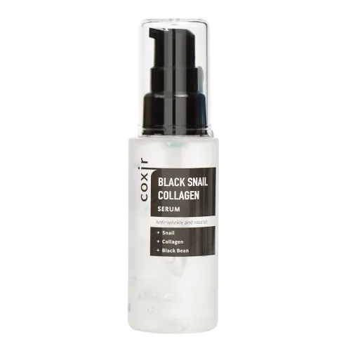 Сироватка для обличчя антивікова з муцином равлика та колагеном 50 мл Coxir Black Snail Collagen Serum