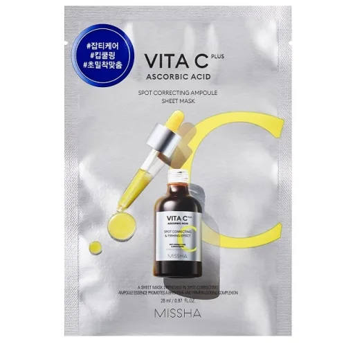 Тканинна маска для обличчя з вітаміном С 26 мл Missha Vita C Plus Spot Correcting Ampoule Sheet Mask