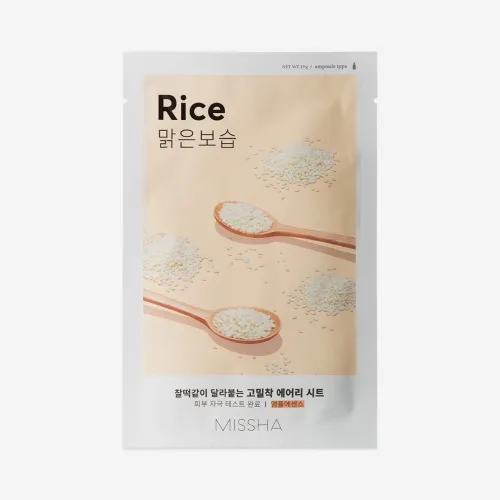 Тканинна маска для обличчя з екстрактом рису Missha Airy Fit Sheet Mask Rice