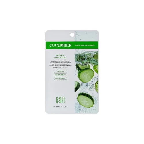 Тканинна маска для обличчя з екстрактом огірка Lamelin calming moisture mask pack cucumber