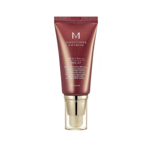 ВВ крем для обличчя №27 Медовий беж SPF42/PA++ 50 мл Missha m perfect cover ex bb-крем №27 SPF42/PA++