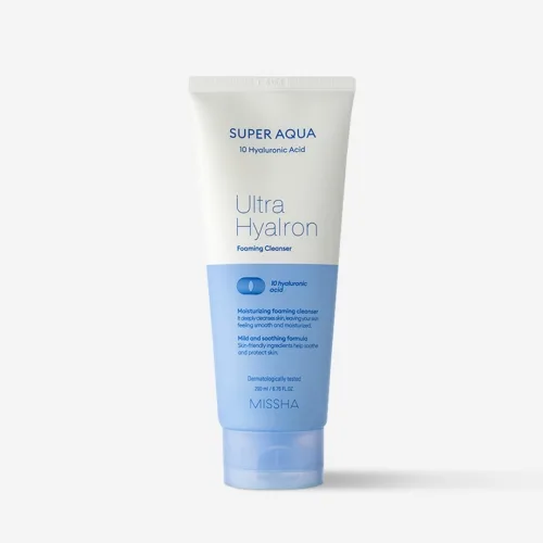 Пінка для вмивання зволожуюча з гіалуроновою кислотою 100 мл Missha super aqua ultra hyalron foaming cleanser