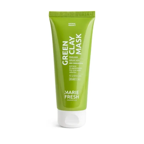 Маска з зеленою глиною та екстрактом канабісу 50 мл Marie Fresh Cosmetics mask with green clay and cannabis extract