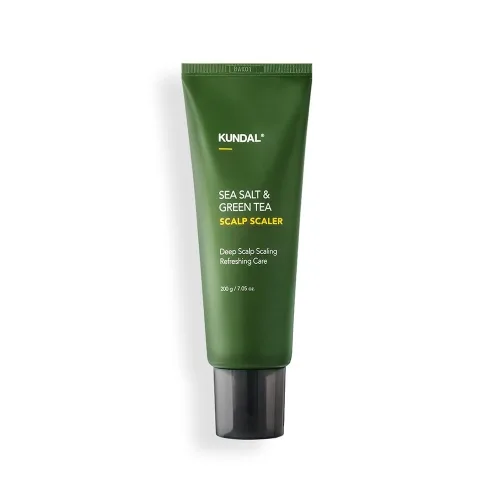 Сольовий скраб для шкіри голови KUNDAL sea salt & green tea scalp scaler herb mint