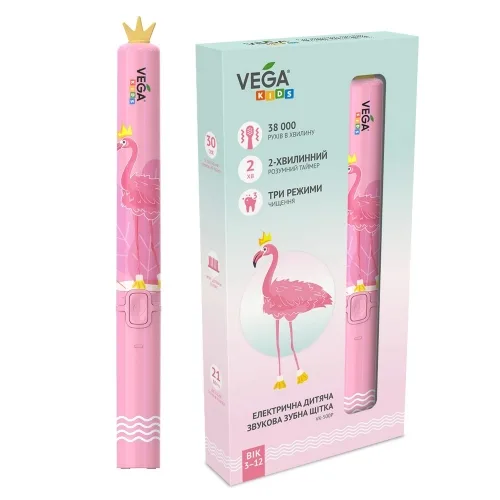Електрична дитяча звукова зубна щітка Vega Kids VK-500P