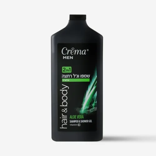 Шампунь і гель для душу з алое вера для чоловіків 700 мл Crema Men Body Shampoo Shower Gel Aloe Vera