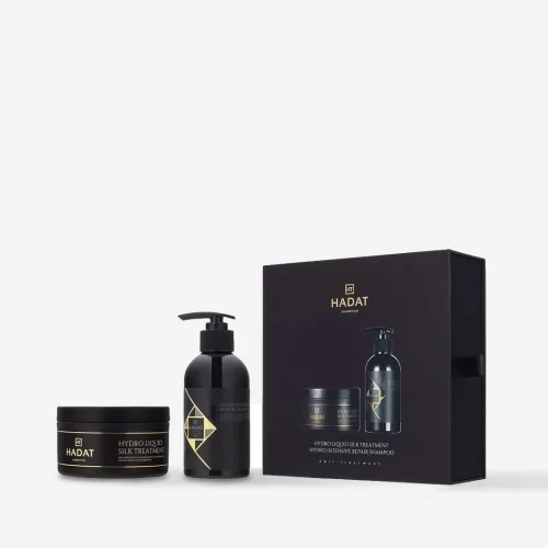 Відновлювальний набір для волосся 250мл + 300мл HADAT Cosmetics hydro intensive repair shampoo + hydro liquid silk treatment