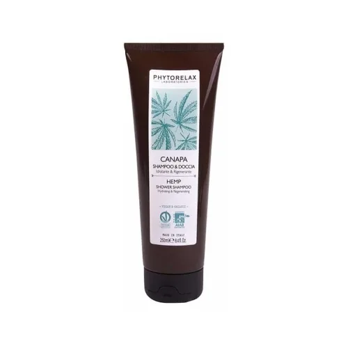 Зволожувальний шампунь і гель для душу 250 мл Phytorelax Laboratories hemp shower shampoo hydrating and regenerating