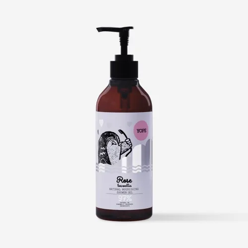 Гель для душу з ароматом троянди 400 мл YOPE shower gel rose & boswellia