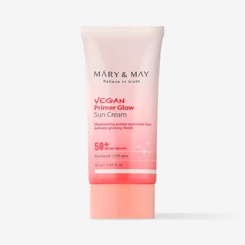 Mary&May Vegan Primer Glow Sun Cream SPF50+ PA ++++ 50ml – база під макіяж із захистом від сонця