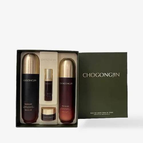 Омолоджувальний набір для обличчя 150 мл + 120 мл + 8 мл + 9 мл Missha chogongjin youngan total care essential set