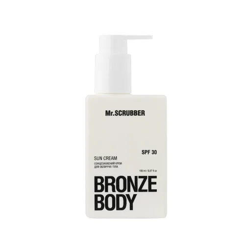 Сонцезахисний крем для обличчя та тіла spf 30 150 мл Mr.SCRUBBER bronze body face & body sunscreen spf30