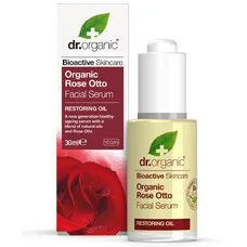 Сироватка Dr. Organic Відновлювальна для обличчя з олією троянди Отто 30мл