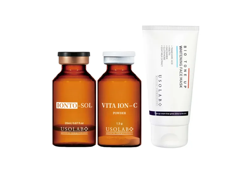 Акційний набір USOLAB Vita Ion-C Set + Bio Tone Up Whitening Face Mask