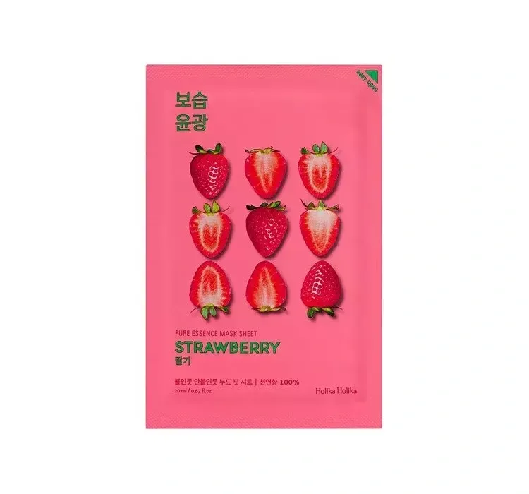 Тканинна маска "Полунична" Holika Holika Pure Essence Mask Strawberry