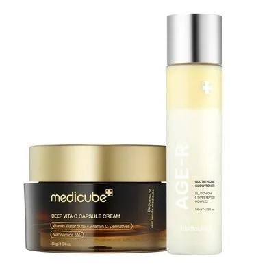 Medicube Deep Vita C Capsule Cream & AGE-R Glutathione Glow Toner