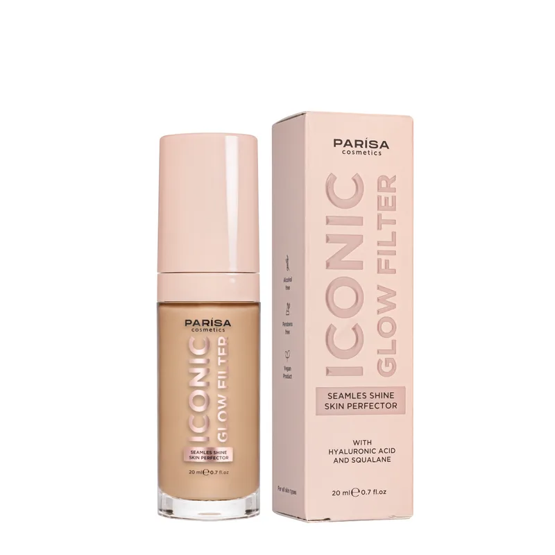 Тональна основа для обличчя Parisa Cosmetics з ефектом сяйва шкіри 20 мл