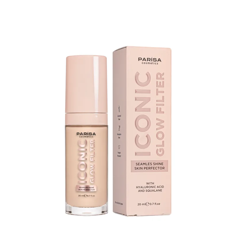 Тональна основа для обличчя Parisa Cosmetics з ефектом сяйва шкіри 20 мл 603 Peachy fair Світло-персиковий (13350420)