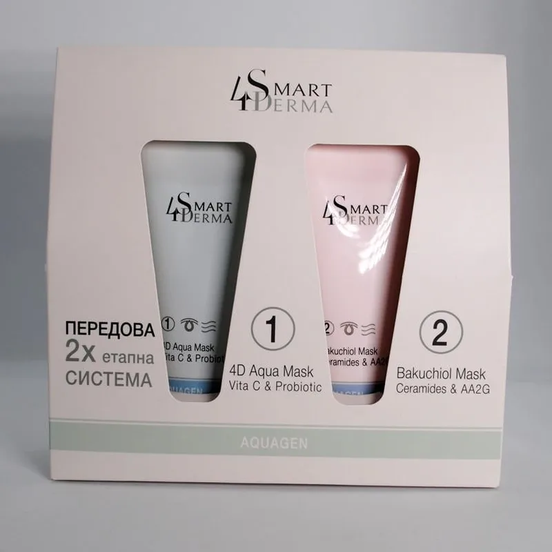 Система інтенсивного зволоження Smart4Derma 4D AQUA MASK/BAKUCHIOL MASK 75/75 мл (1872633678)