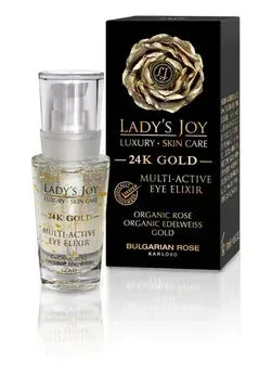 Мультиактивний еліксир для контуру очей Lady’s Joy Luxury 24K Gold Bulgarian Rose 30 мл